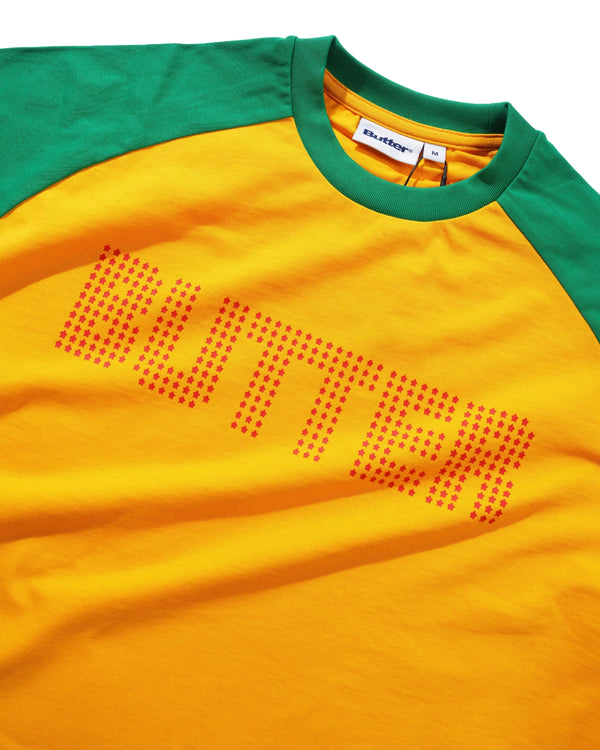 Butter Goods Stars Raglan Tee, Green / Gold