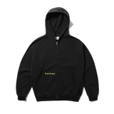 Stars Waffle Zip-Thru Hood, Black
