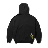 Stars Waffle Zip-Thru Hood, Black