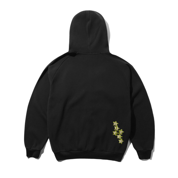 Butter Goods Stars Waffle Zip-Thru Hood, Black