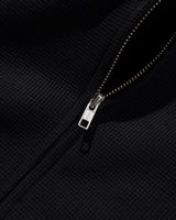 Stars Waffle Zip-Thru Hood, Black