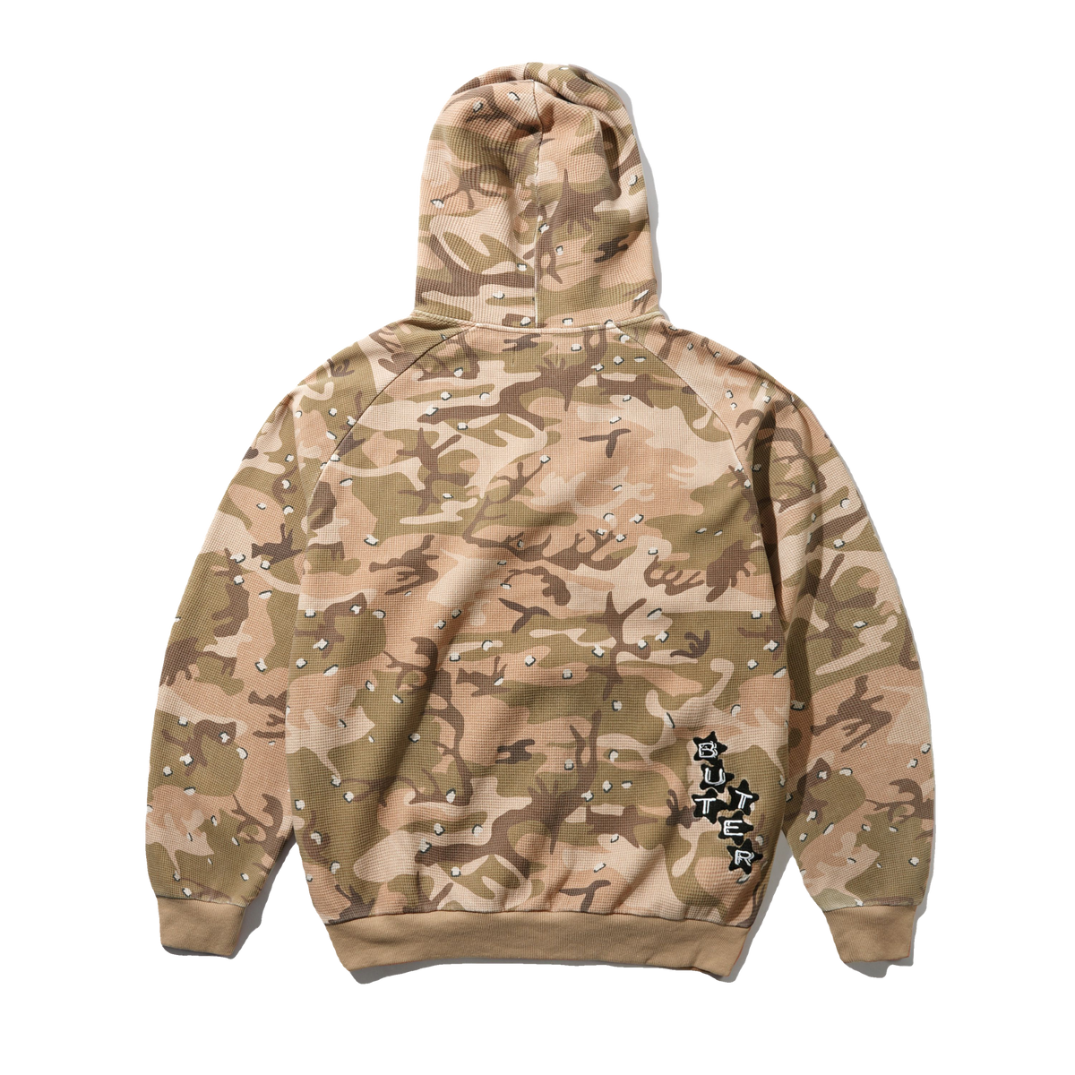 Stars Waffle Zip-Thru Hood, Desert Camo