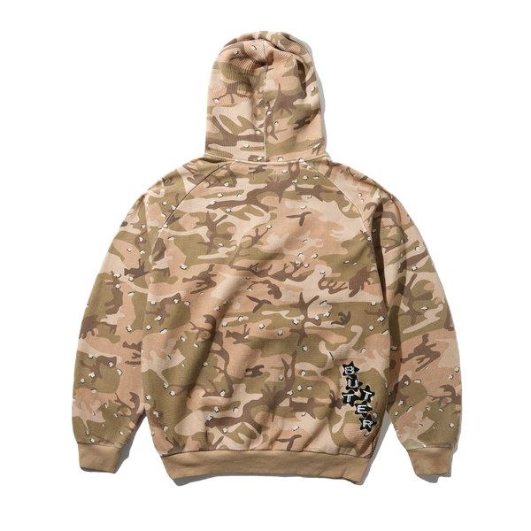 Butter Goods Stars Waffle Zip-Thru Hood, Desert Camo