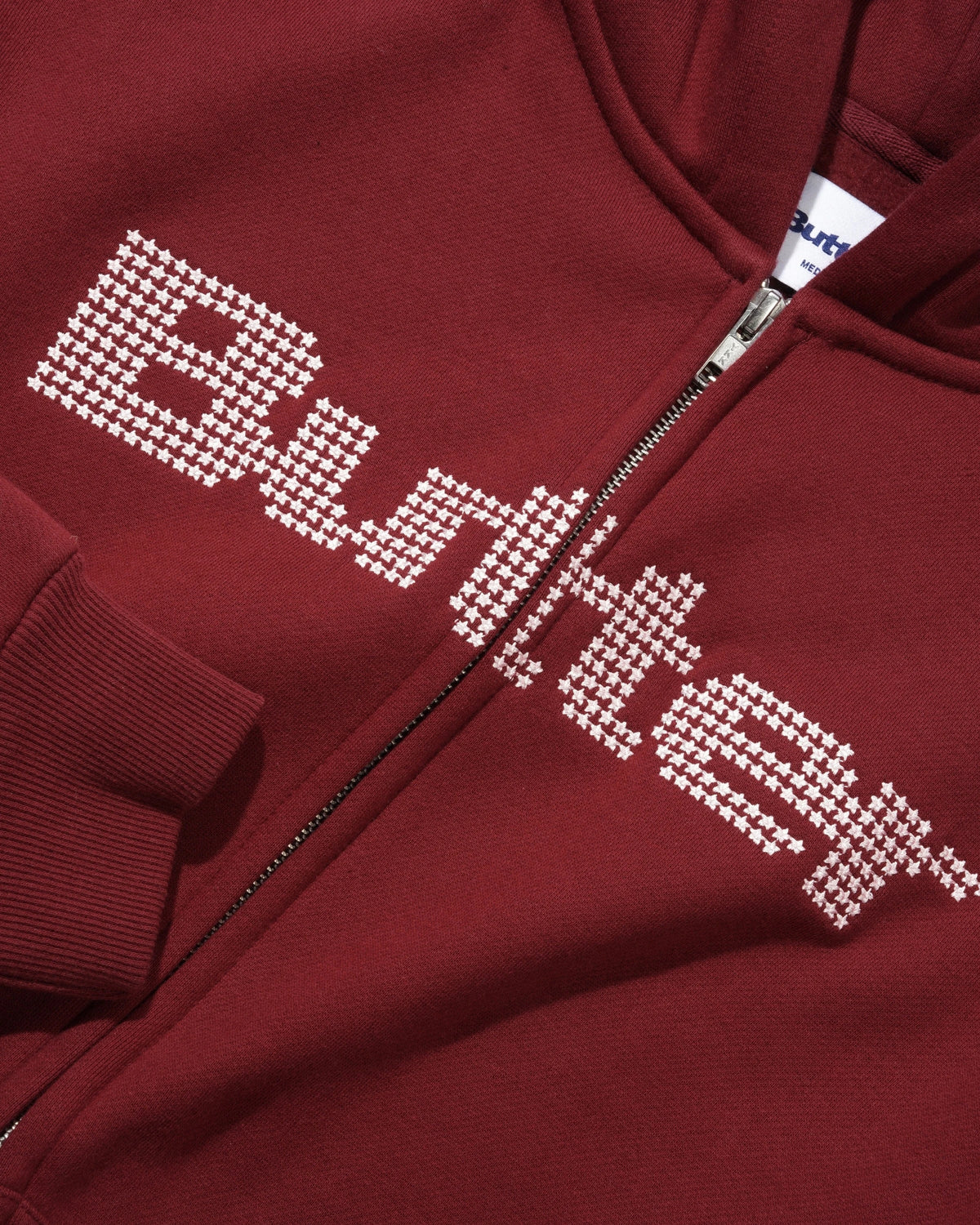 Stars Zip-Thru Hood, Burgundy
