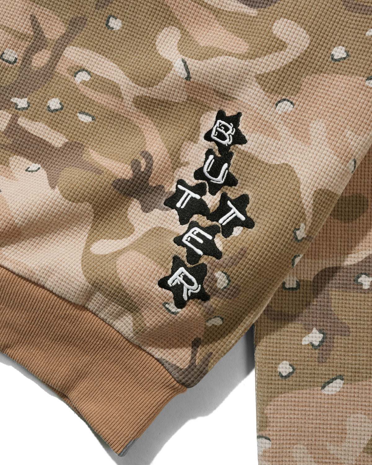 Stars Waffle Zip-Thru Hood, Desert Camo