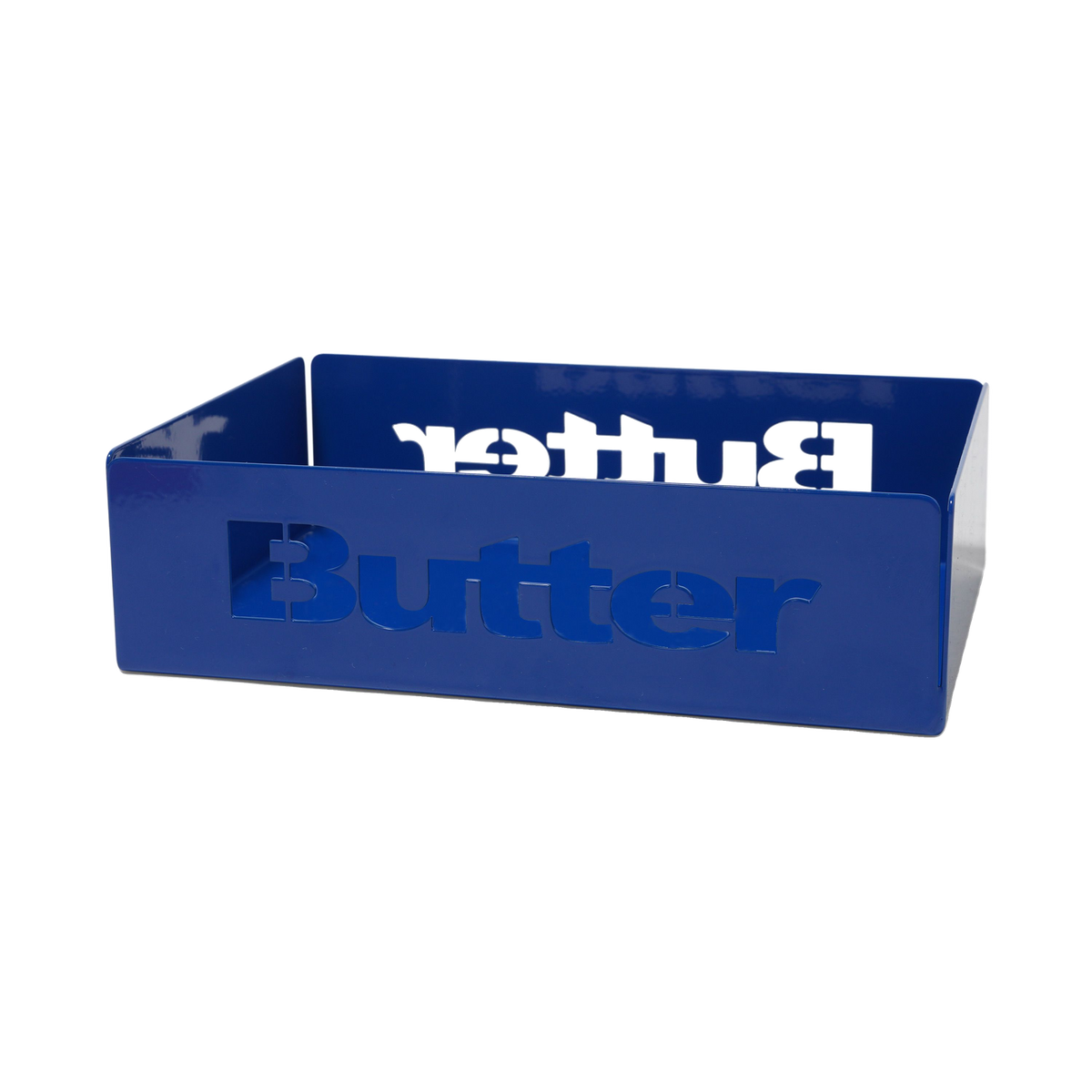 Stencil Logo Metal Tray, Blue
