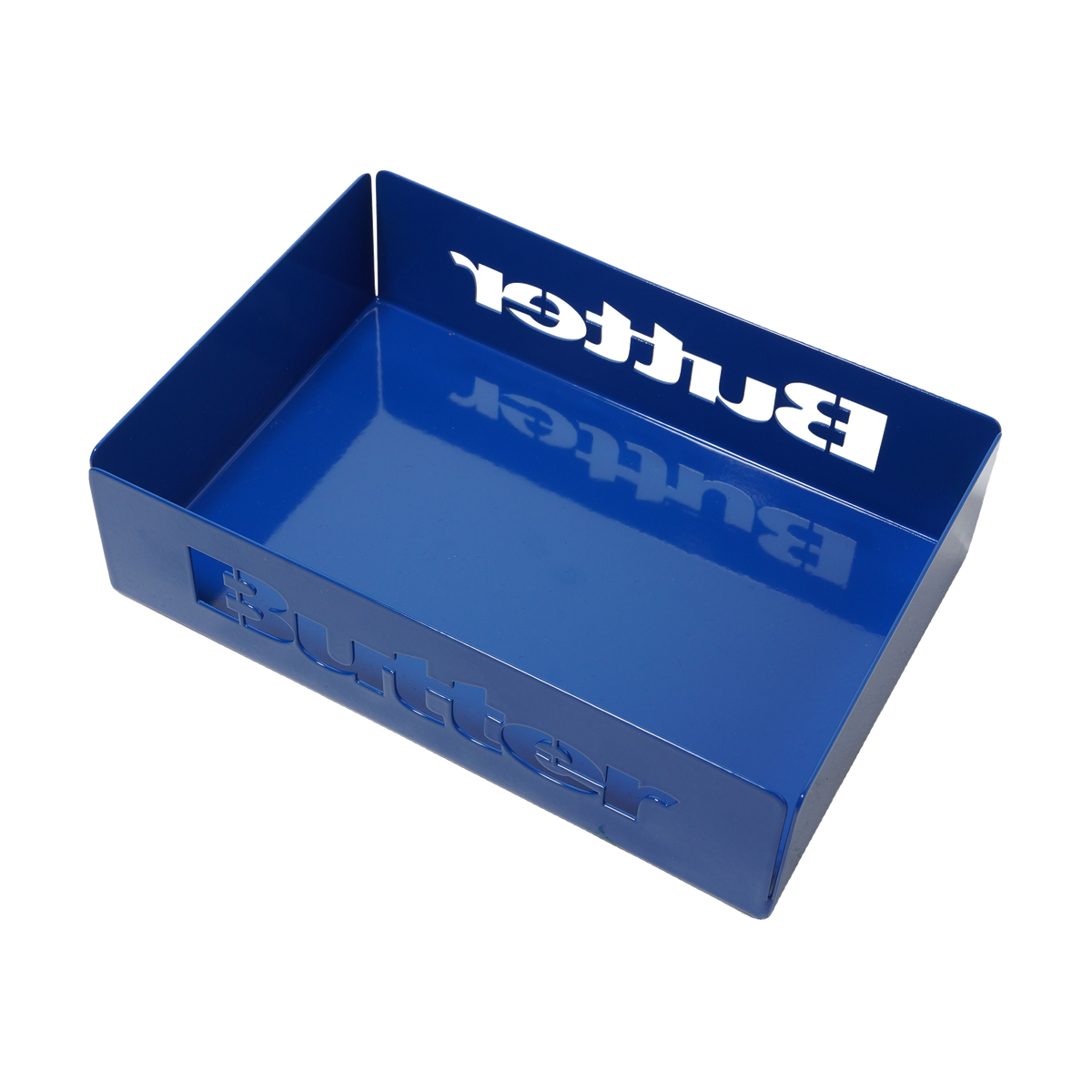 Stencil Logo Metal Tray, Blue