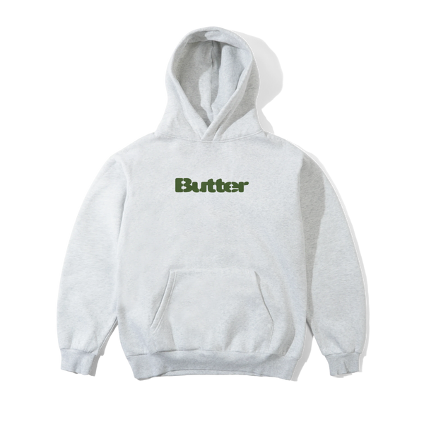 Butter Goods Stencil Logo Pullover Hood, Ash