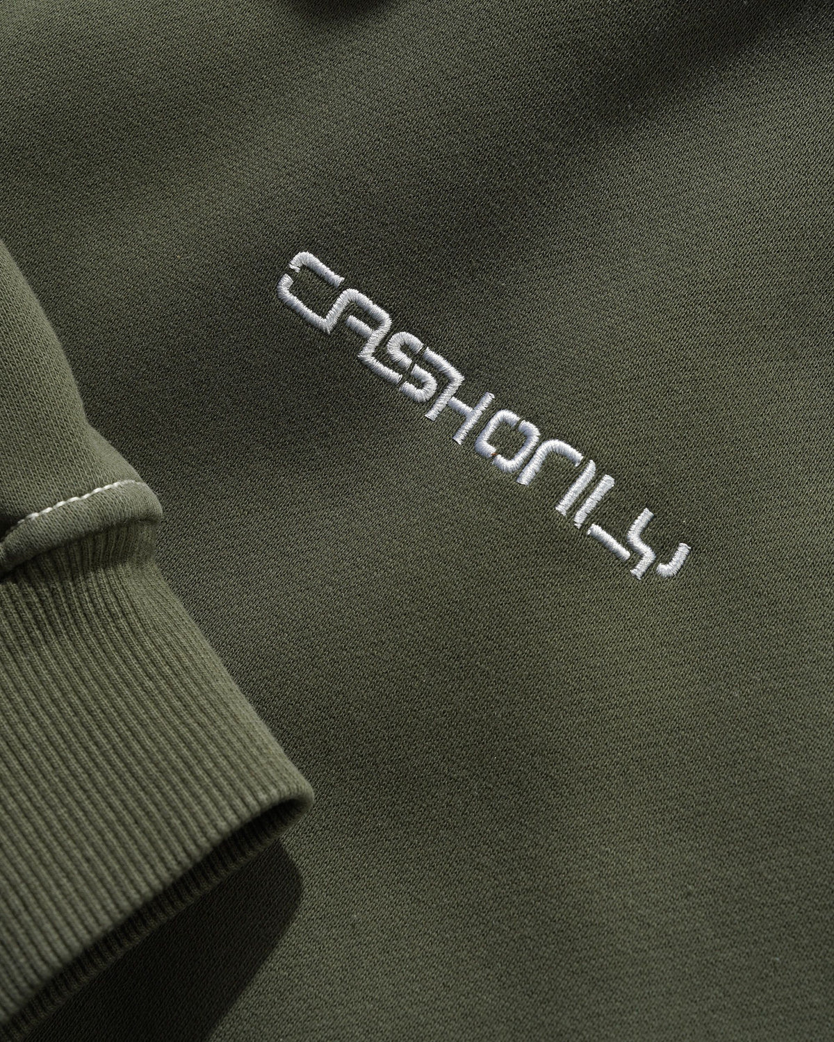 Stencil Pigment Dye Pullover Hood, Washed Army