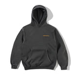 Stencil Pigment Dye Pullover Hood, Washed Black