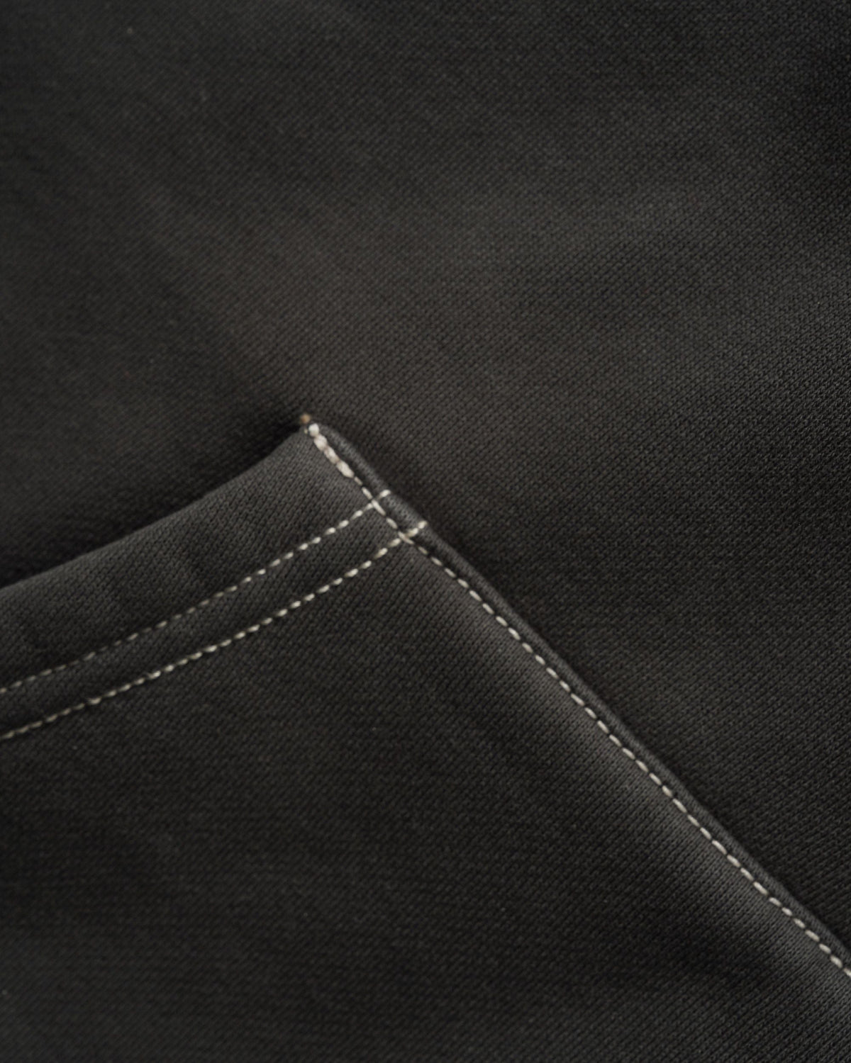 Stencil Pigment Dye Pullover Hood, Washed Black