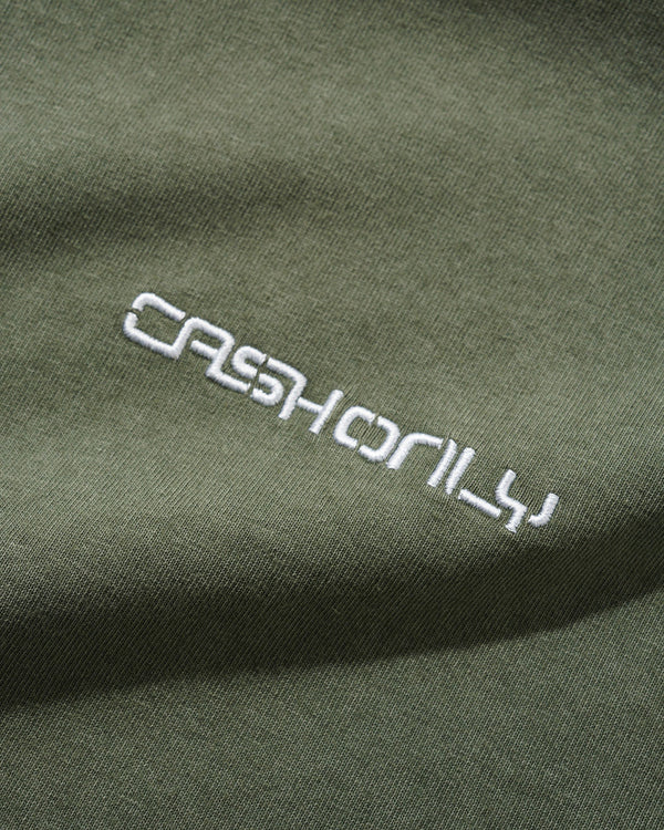 Cash Only Stencil Pigment Dye Tee, Washed Army