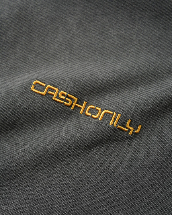 Cash Only Stencil Pigment Dye Tee, Washed Black