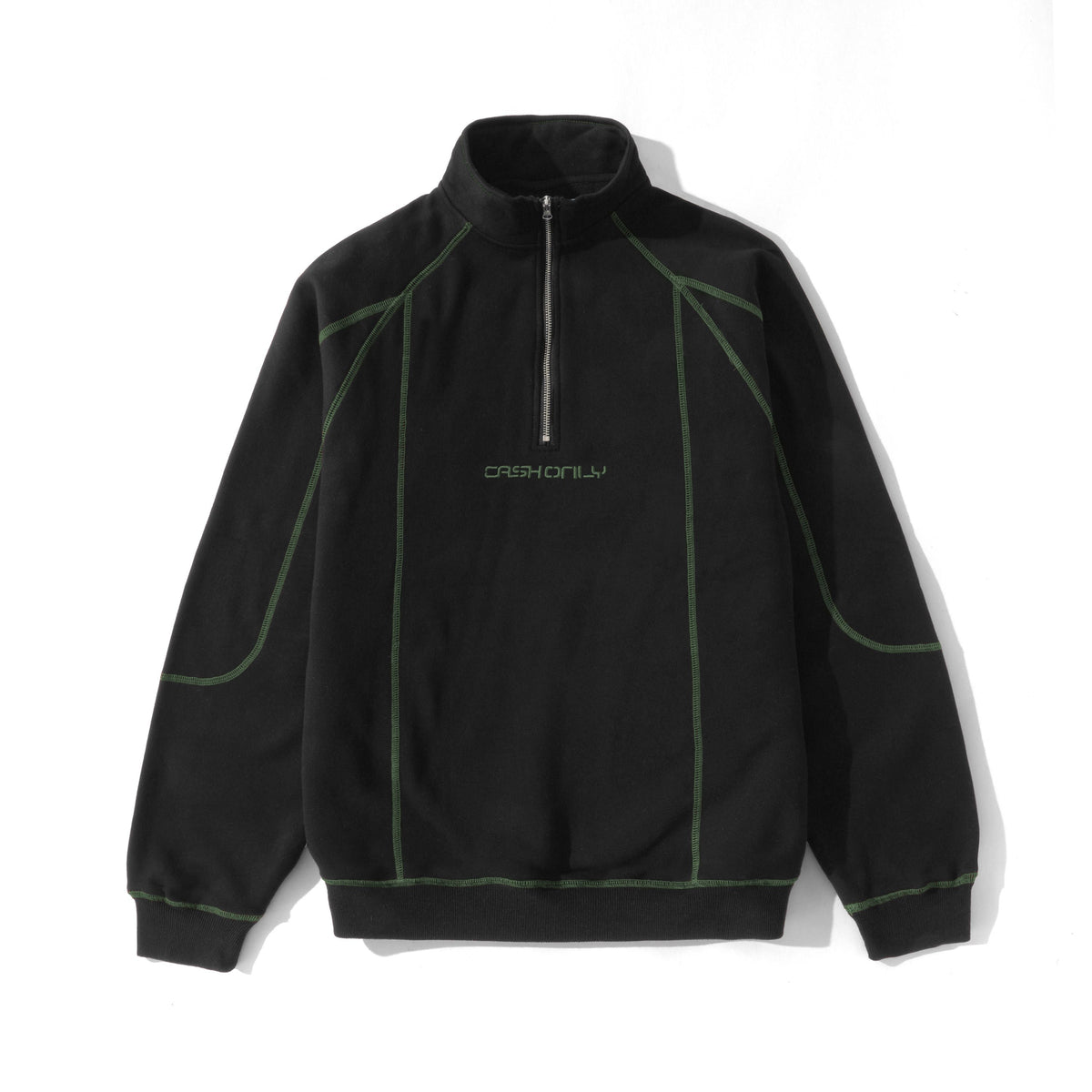 Stencil Quarter Zip, Black
