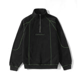 Stencil Quarter Zip, Black