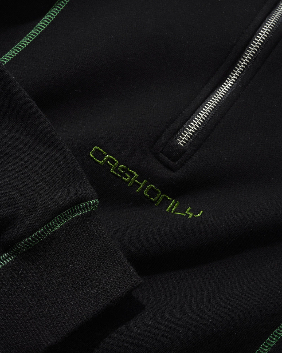 Stencil Quarter Zip, Black