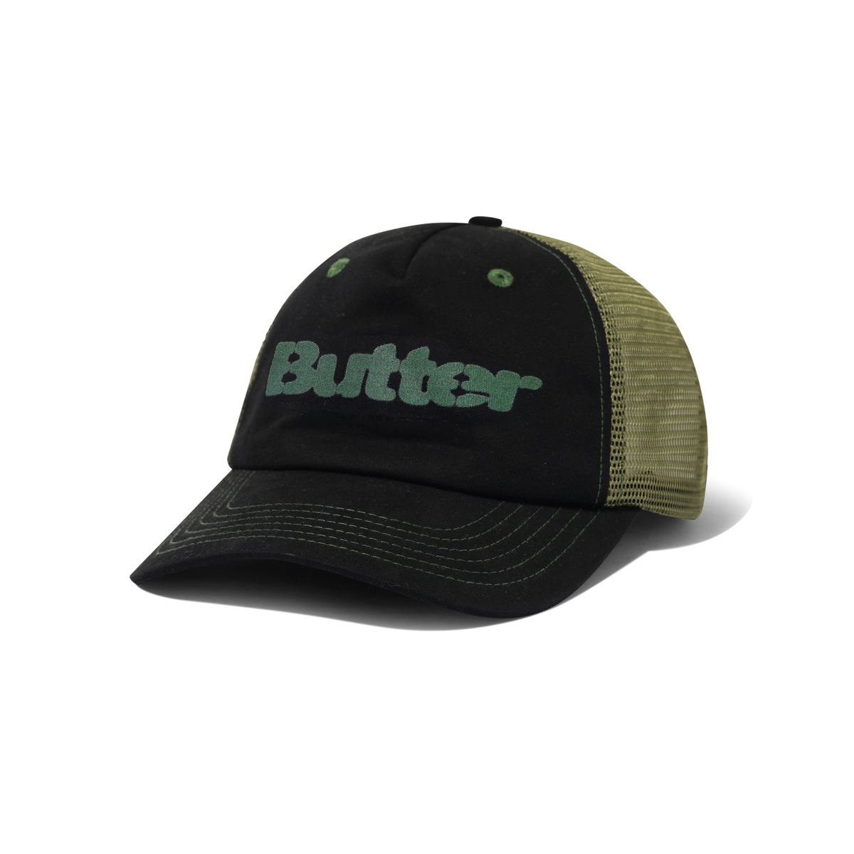Stencil Trucker Cap, Black