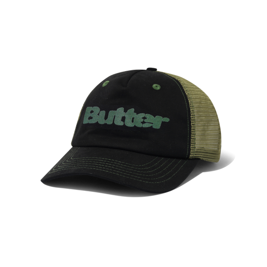Stencil Trucker Cap, Black