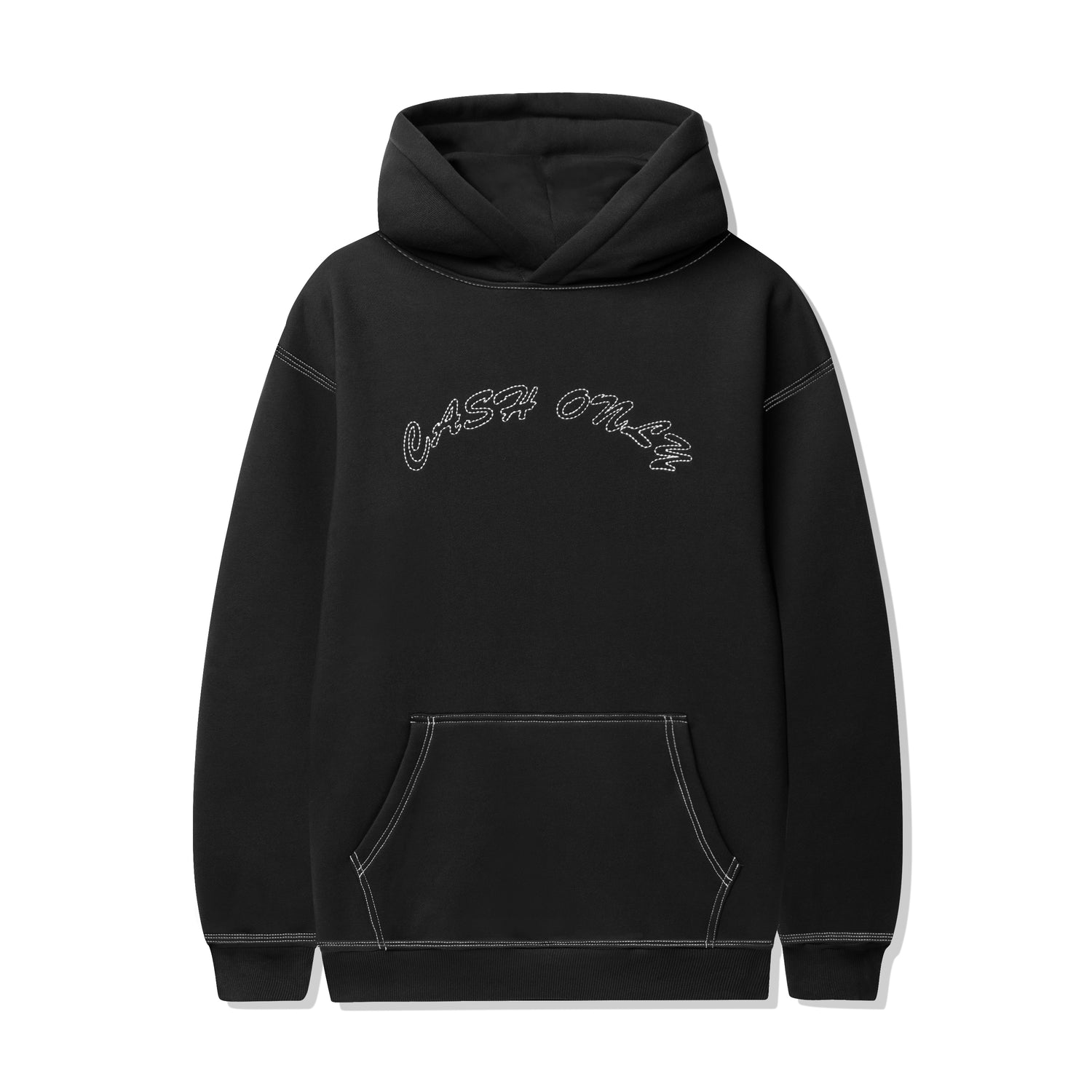 Stitch Logo Pullover Hood, Black