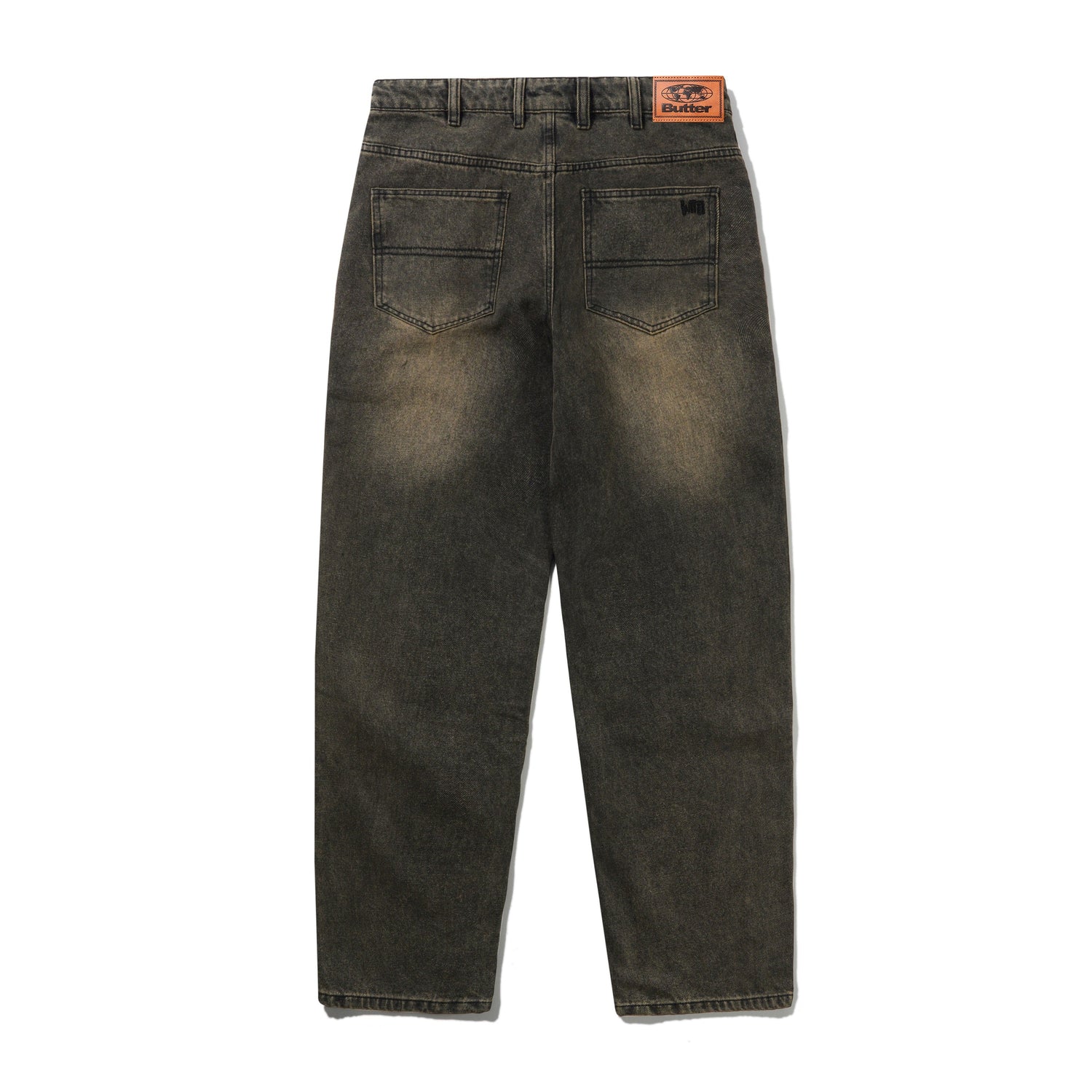Straight Leg Denim Jeans, Brown Tint