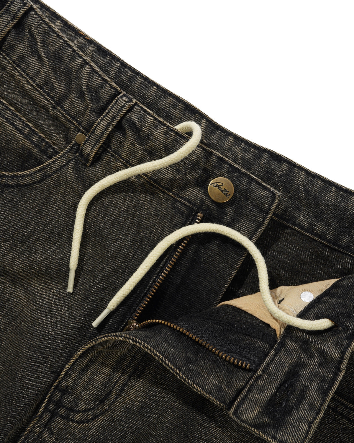 Straight Leg Denim Jeans, Brown Tint