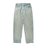Straight Leg Denim Jeans, Dirty Wash Blue