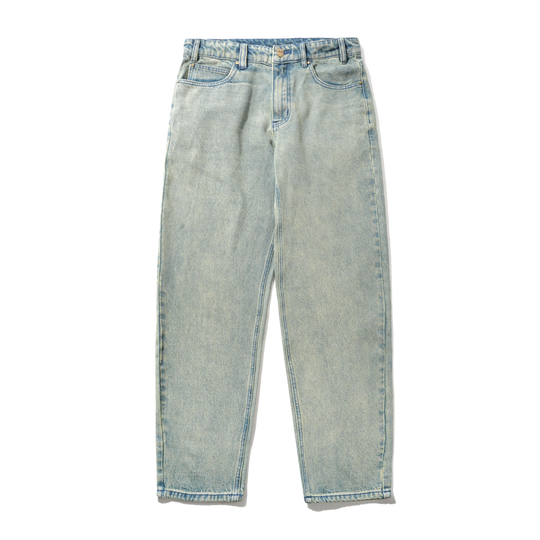 Straight Leg Denim Jeans, Dirty Wash Blue