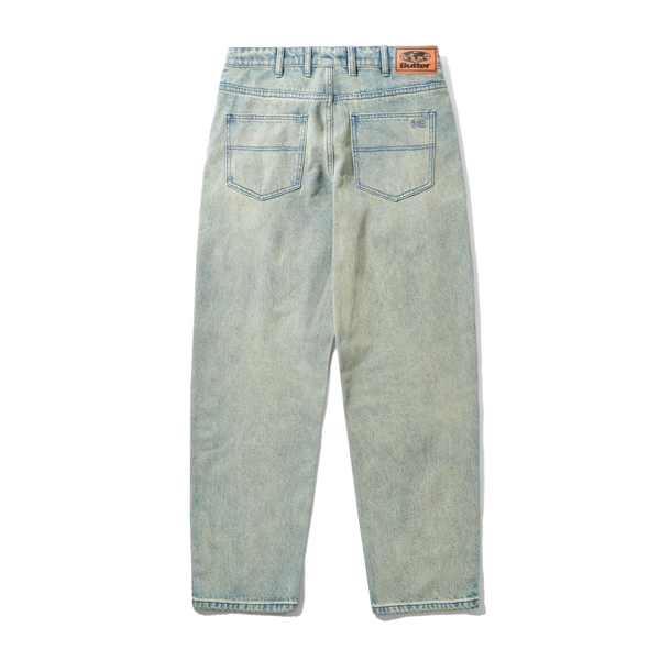 Butter Goods Straight Leg Denim Jeans, Dirty Wash Blue
