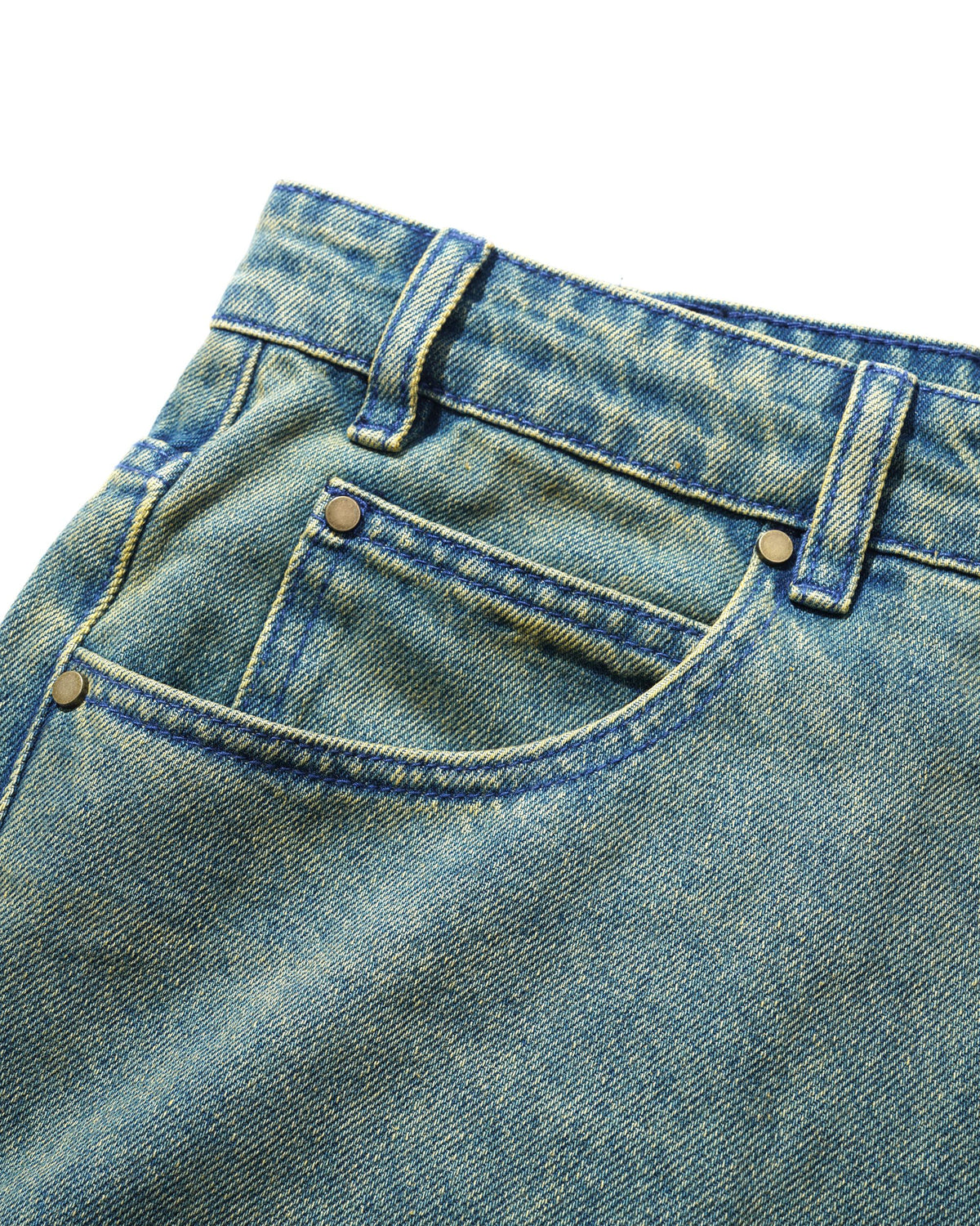 Straight Leg Denim Jeans, Dirty Wash Blue