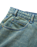 Straight Leg Denim Jeans, Dirty Wash Blue