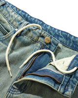 Straight Leg Denim Jeans, Dirty Wash Blue