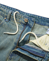 Straight Leg Denim Jeans, Dirty Wash Blue