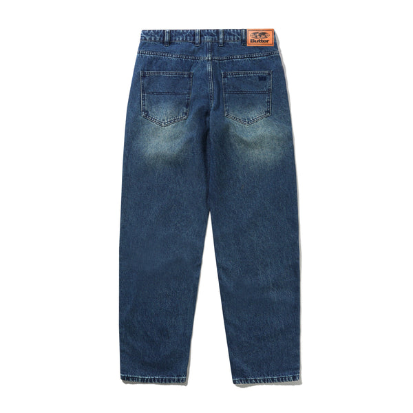 Butter Goods Straight Leg Denim Jeans, Distressed Indigo