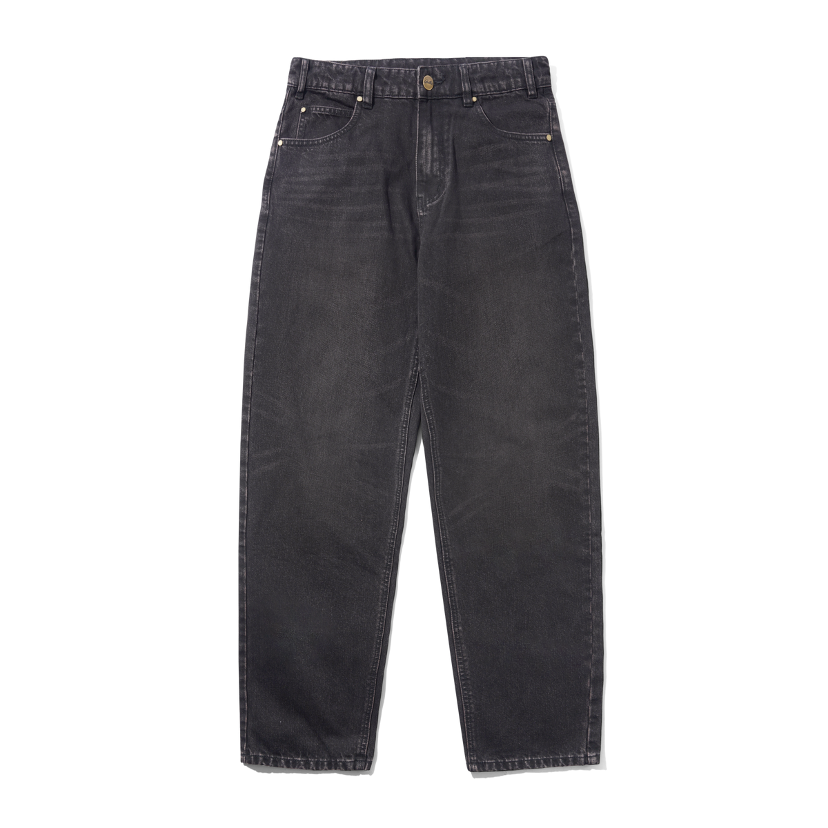 Straight Leg Denim Jeans, Tinted Black