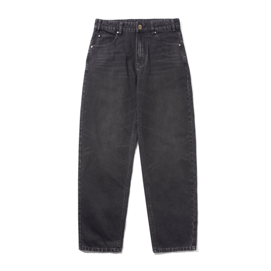 Straight Leg Denim Jeans, Tinted Black