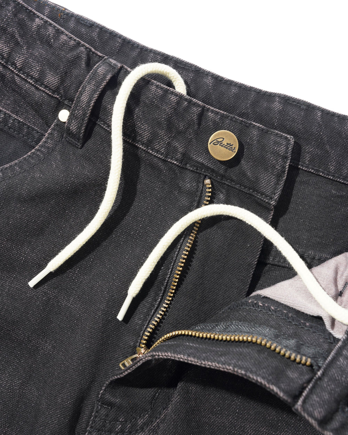 Straight Leg Denim Jeans, Tinted Black