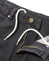 Straight Leg Denim Jeans, Tinted Black