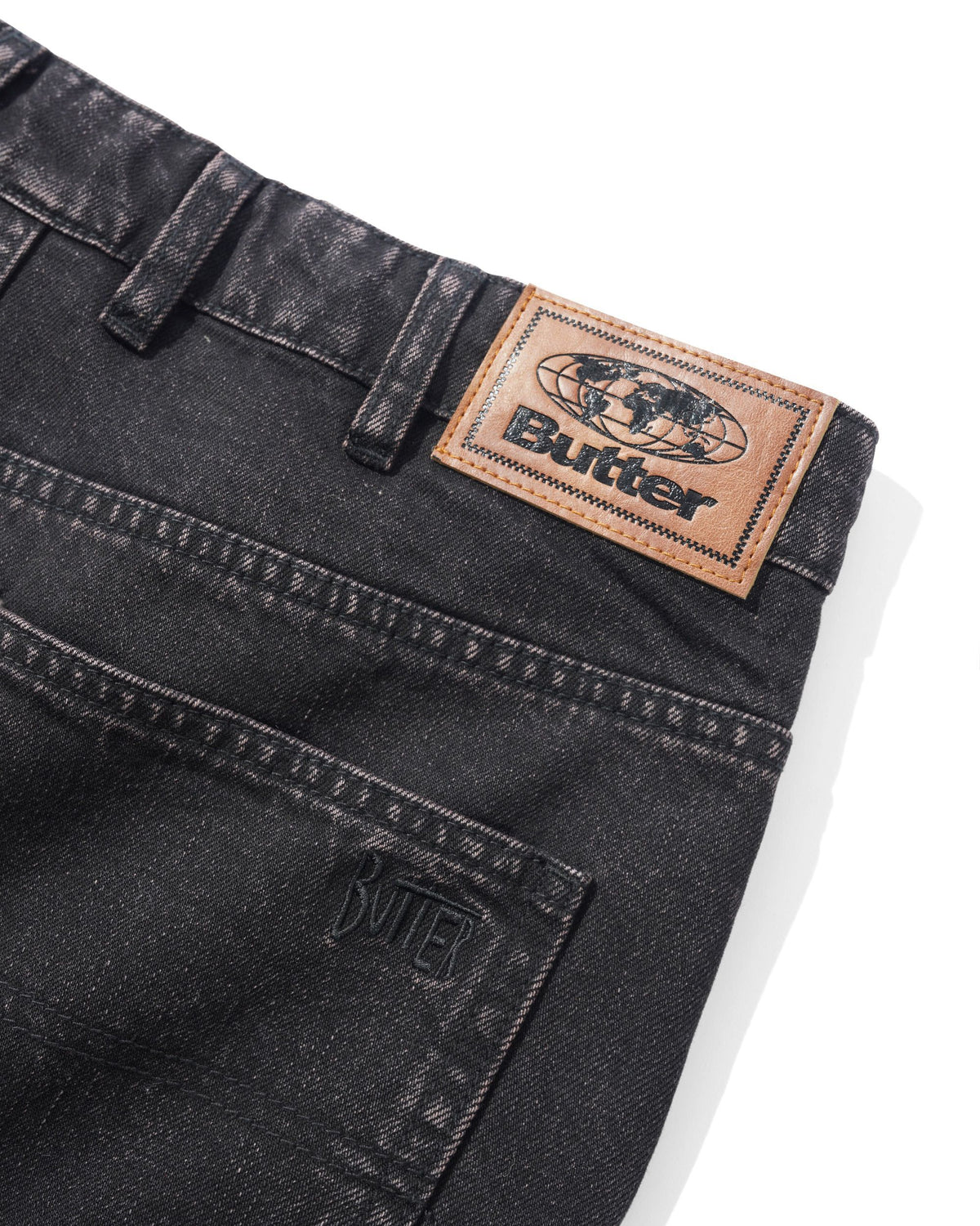 Straight Leg Denim Jeans, Tinted Black