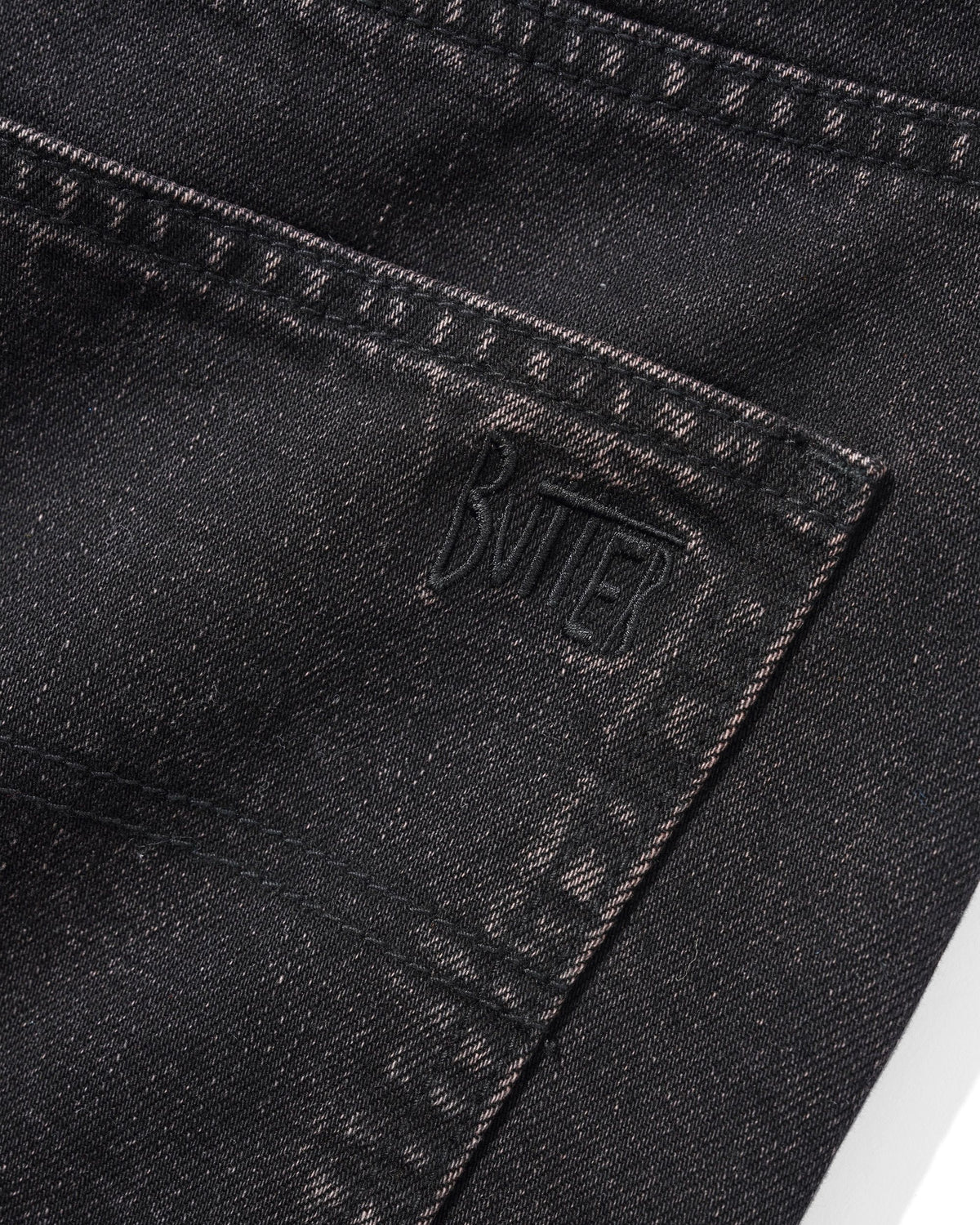 Straight Leg Denim Jeans, Tinted Black