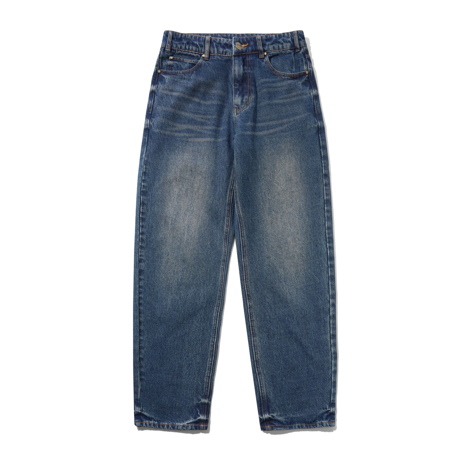 Straight Leg Denim Jeans, Vintage Indigo Wash
