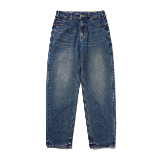 Straight Leg Denim Jeans, Vintage Indigo Wash