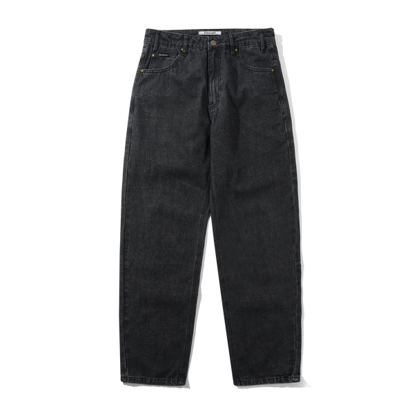 Butter Goods Straight Leg Denim Jeans, Streaky Faded Black