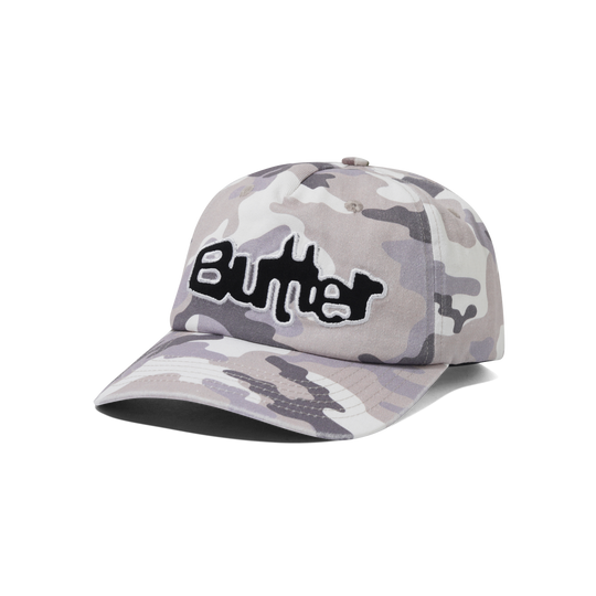 Stretch 5 Panel Cap, Washed Snow Camo