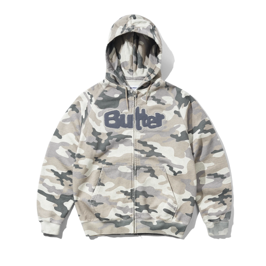 Stretch Zip-Thru Hood, Snow Camo