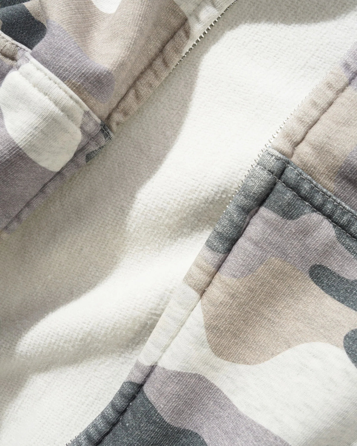 Stretch Zip-Thru Hood, Snow Camo
