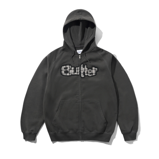 Stretch Zip-Thru Hood, Washed Black