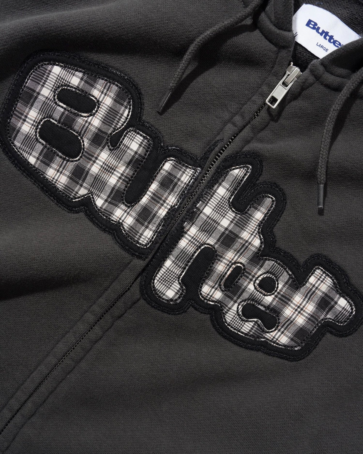 Stretch Zip-Thru Hood, Washed Black