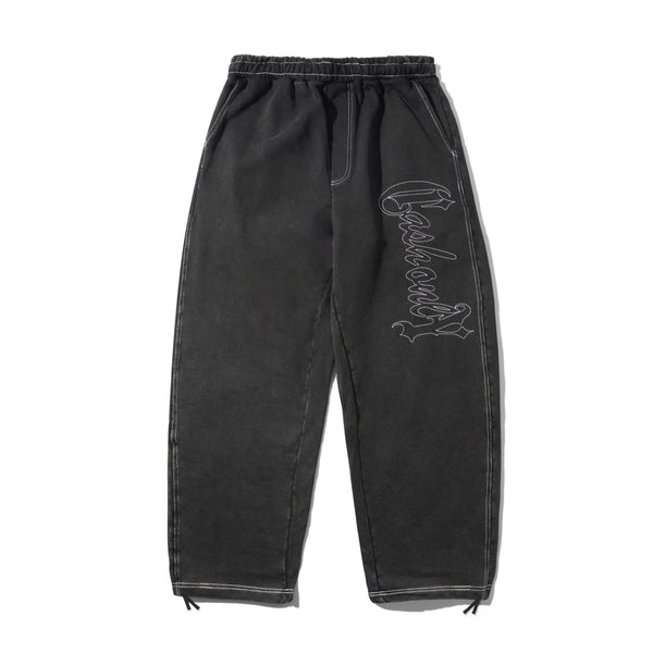 Cash Only Strip Fleece Sweatpants, Washed Black