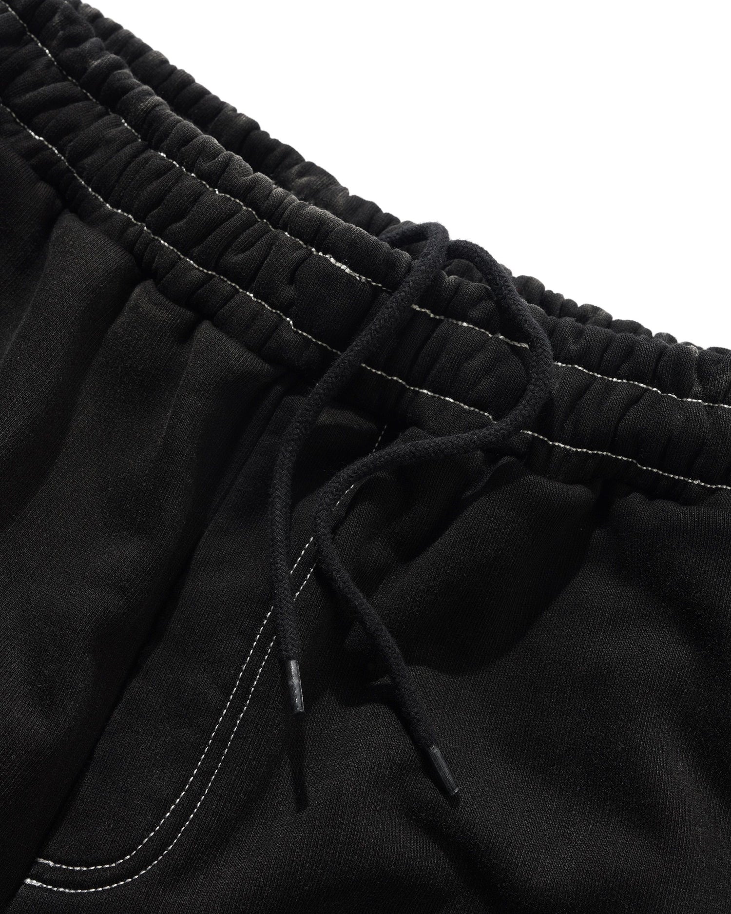 Strip Fleece Sweatpants, Washed Black