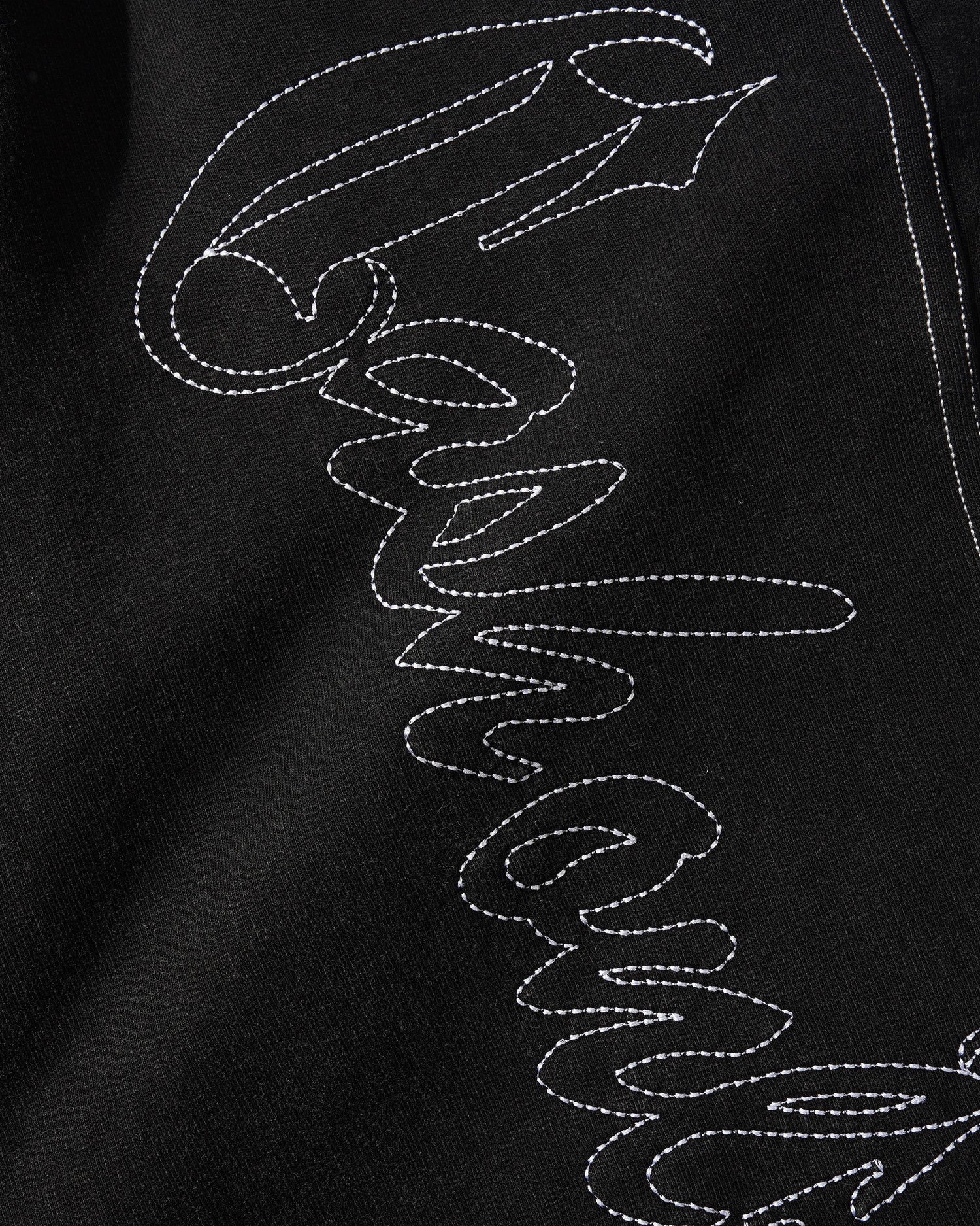 Strip Fleece Sweatpants, Washed Black